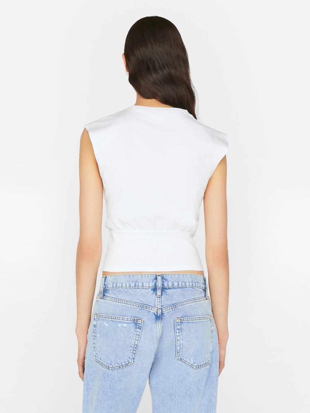 Empire Sleeveless Knit Top -- Blanc 7 Empire Sleeveless Knit Top -- Blanc - Image 5