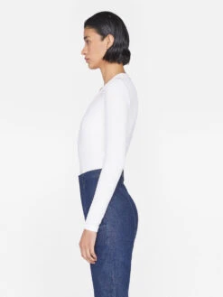 Slinky Long Sleeve Rib Henley -- Off White -Chic Attire Store LWTS1942 OFF WHITE 1523