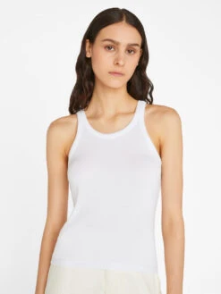 Modal Rib Cami -- Blanc -Chic Attire Store LWTS1984 BLANC FRSU23EC II WOMENS DAY 02 0095HR