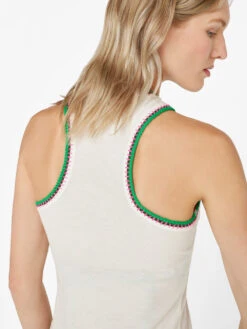 Crochet Trim Tank -- Blanc -Chic Attire Store LWTS2015 BLANC FRSU23EC WOMENS DAY 03 1024HR