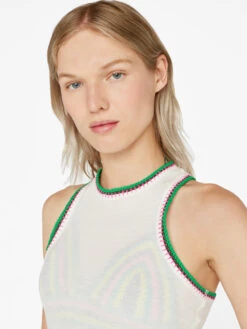 Crochet Trim Tank -- Blanc -Chic Attire Store LWTS2015 BLANC FRSU23EC WOMENS DAY 03 1025HR