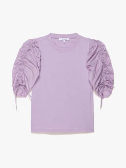 Ruched Tie Sleeve Tee -- Lilac -Chic Attire Store LWTS2027 LILC