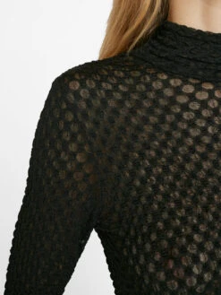 Mesh Lace Turtleneck -- Noir 9 Mesh Lace Turtleneck -- Noir -Chic Attire Store LWTS2059 NOIR 1163