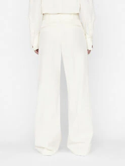 Relaxed Cotton Trouser -- Bone -Chic Attire Store LWWB0844 BONE FRSP23EC II WOMENS DAY 03 0055HR