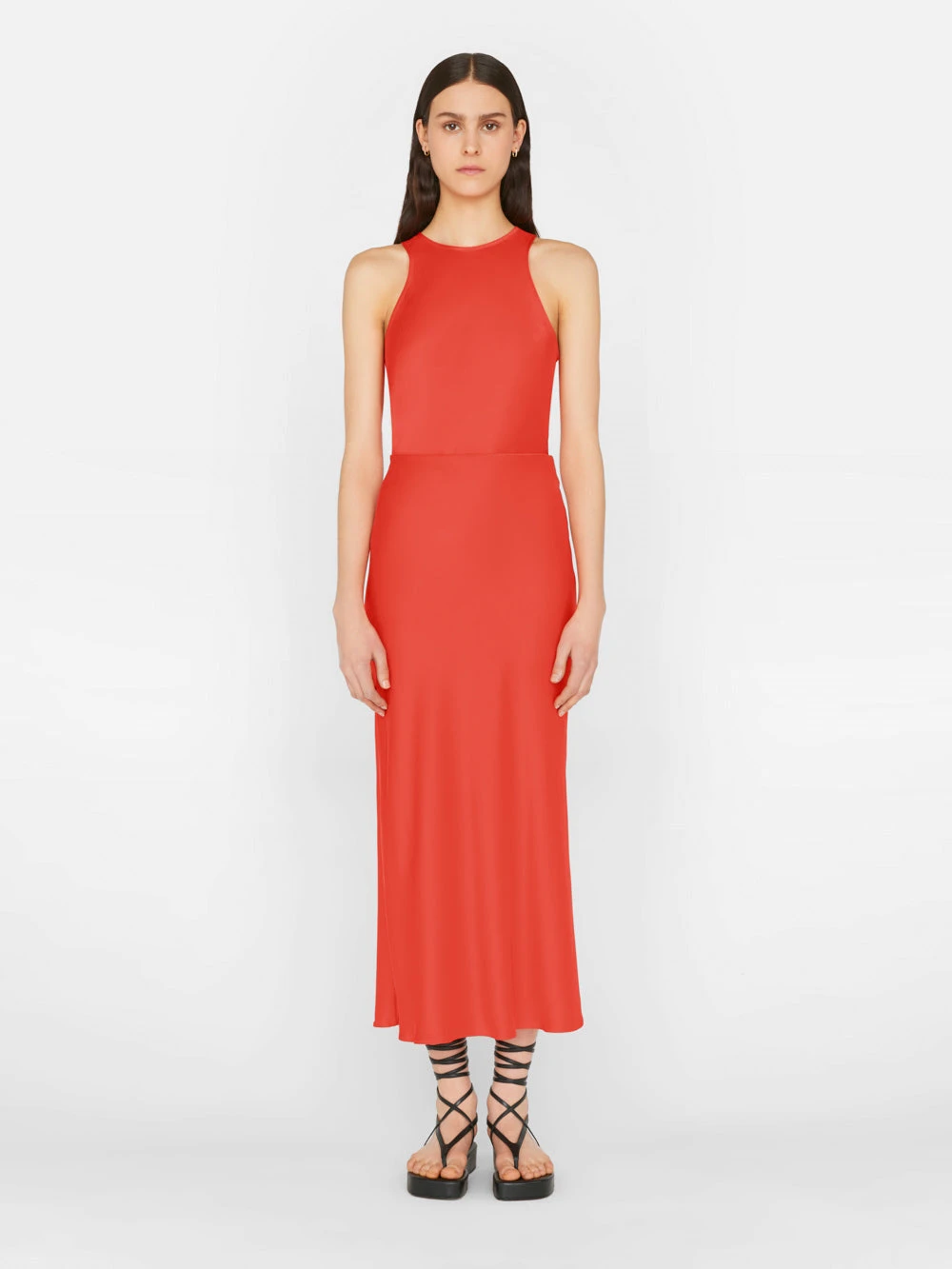 Bias Midi Skirt -- Red Orange 9 Bias Midi Skirt -- Red Orange - Image 7