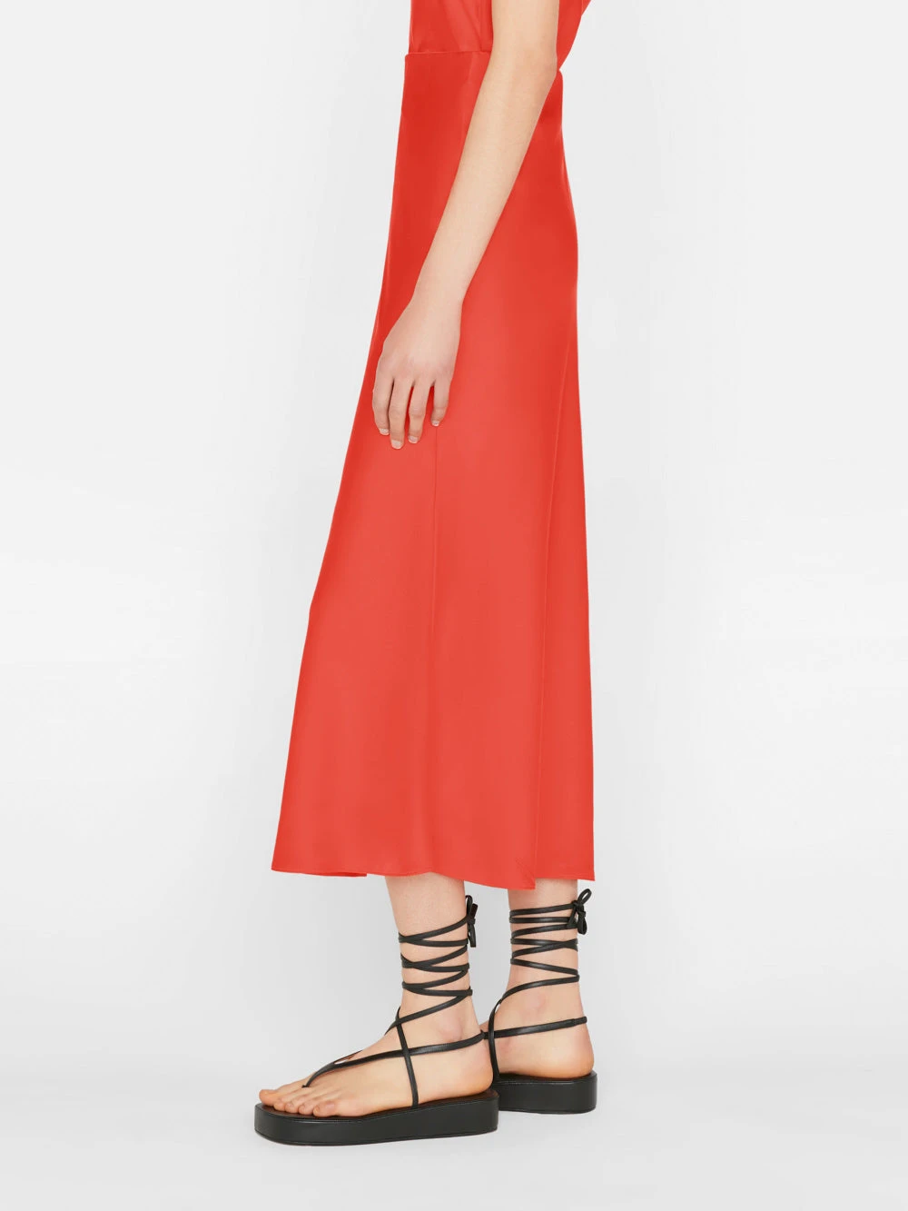 Bias Midi Skirt -- Red Orange 7 Bias Midi Skirt -- Red Orange - Image 5