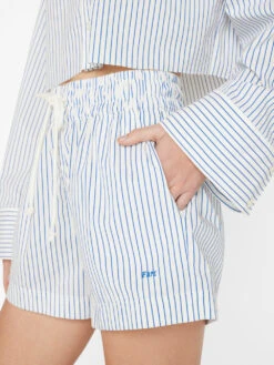 Drawstring Lounge Short -- Cobalt Multi -Chic Attire Store LWWB0885 COBALT MULTI FRSU23EC WOMENS DAY 03 0455HR