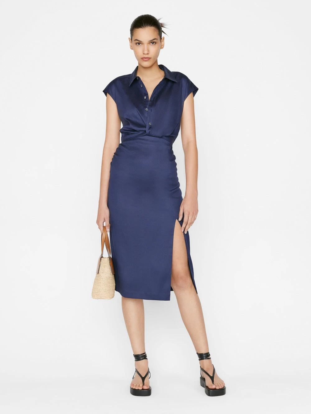 Sleeveless Twist Dress -- Navy 9 Sleeveless Twist Dress -- Navy - Image 7