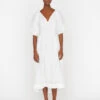 V-Neck Puff Sleeve Maxi Dress -- Blanc -Chic Attire Store LWWD0689 BLANC FRSU23EC WOMENS DAY 04 0818HR