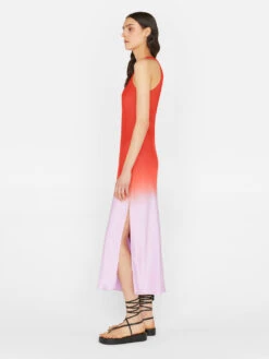 Bias Dip Dye Midi Dress -- Red Orange Multi -Chic Attire Store LWWD0692 RED ORANGE MULTI FRSU23EC II WOMENS DAY 02 0530HR