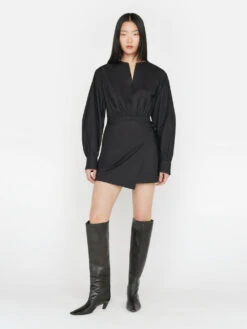 Wrap Mini Dress -- Noir -Chic Attire Store LWWD0696 NOIR FRSU23EC II WOMENS DAY 01 0295HR1