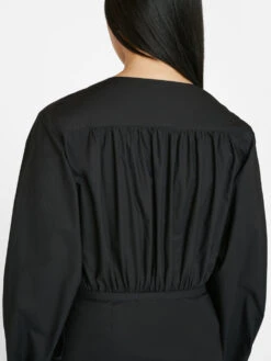 Wrap Mini Dress -- Noir -Chic Attire Store LWWD0696 NOIR FRSU23EC II WOMENS DAY 01 0329HR1