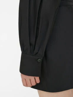 Wrap Mini Dress -- Noir -Chic Attire Store LWWD0696 NOIR FRSU23EC II WOMENS DAY 01 0337HR1