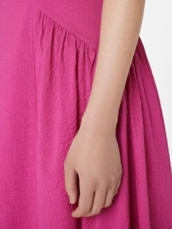 Puff Sleeve Dress -- Fuchsia -Chic Attire Store LWWD0702 FUCHSIA FRSU23EC II WOMENS DAY 01 1395HR