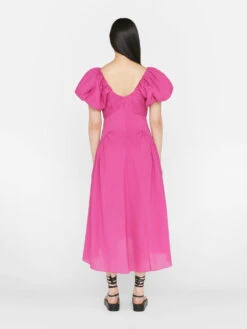 Puff Sleeve Dress -- Fuchsia -Chic Attire Store LWWD0702 FUCHSIA FRSU23EC II WOMENS DAY 01 1398HR