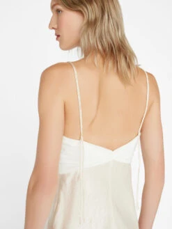 Pleated Cami Dress -- Bone -Chic Attire Store LWWD0704 BONE FRSU23EC WOMENS DAY 03 0537HR