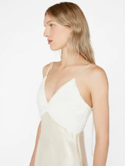 Pleated Cami Dress -- Bone -Chic Attire Store LWWD0704 BONE FRSU23EC WOMENS DAY 03 0540HR