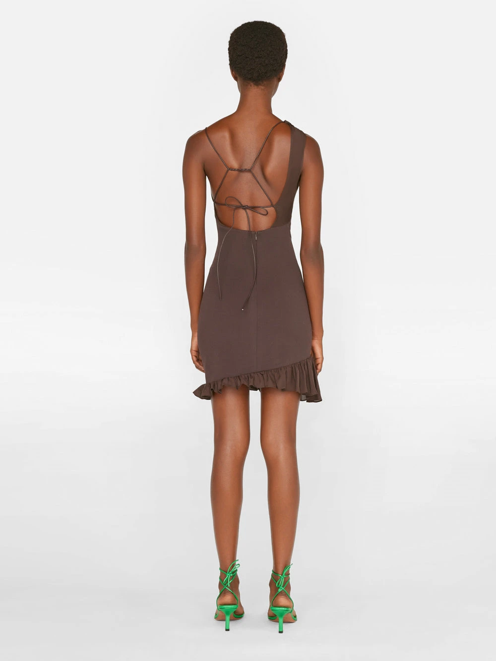 Asymmetrical Mini Dress -- Chocolate Brown 8 Asymmetrical Mini Dress -- Chocolate Brown - Image 6