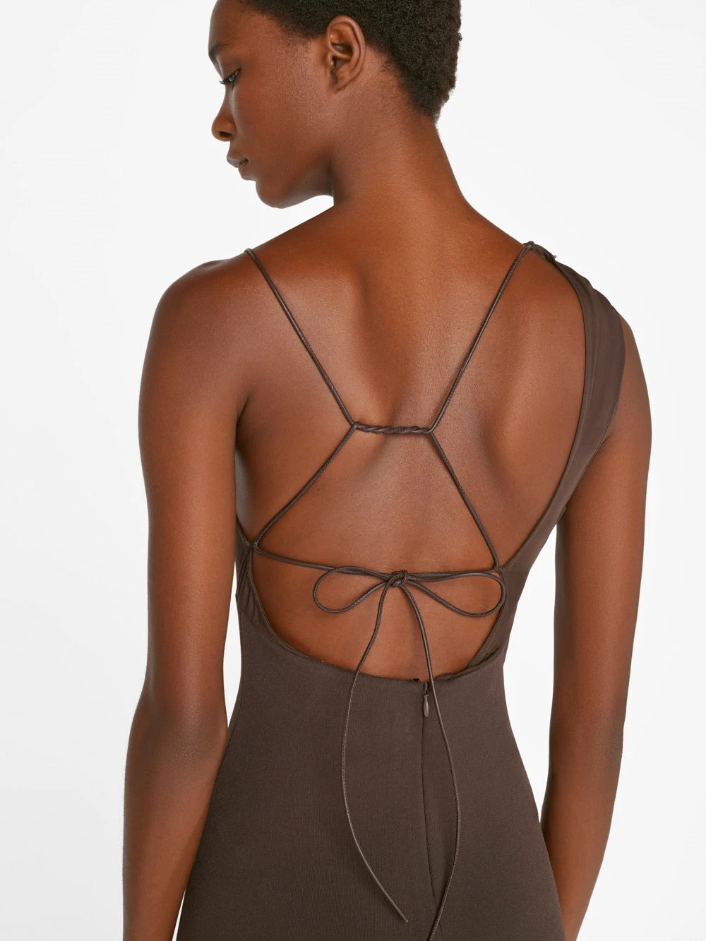 Asymmetrical Mini Dress -- Chocolate Brown 6 Asymmetrical Mini Dress -- Chocolate Brown - Image 4