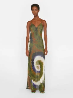 Sheer Tie Dye Cami Dress -- Fatigue Multi -Chic Attire Store LWWD0711 FATIGUE MULTI FRSU23EC WOMENS DAY 05 1069HR