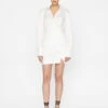 Long Sleeve Twist Mini Dress -- Off White