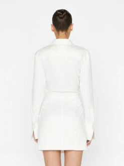 Long Sleeve Twist Mini Dress -- Off White -Chic Attire Store LWWD0713 OFFWHITE FRSP23EC II WOMENS DAY 02 0021HR