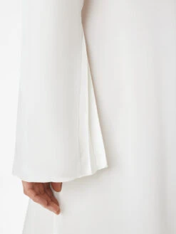 Tie Front Bell Sleeve Dress -- Off White -Chic Attire Store LWWD0719 OFF WHITE FRSU23EC II WOMENS DAY 02 0185HR