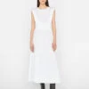 Cinched Shoulder Midi Dress -- Blanc -Chic Attire Store LWWD0746 BLANC FRSU23EC II WOMENS DAY 02 0289HR