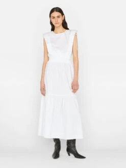Cinched Shoulder Midi Dress -- Blanc -Chic Attire Store LWWD0746 BLANC FRSU23EC II WOMENS DAY 02 0292HR