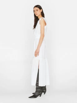 Cinched Shoulder Midi Dress -- Blanc -Chic Attire Store LWWD0746 BLANC FRSU23EC II WOMENS DAY 02 0303HR