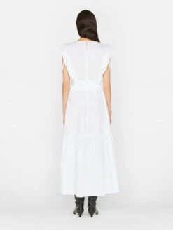 Cinched Shoulder Midi Dress -- Blanc -Chic Attire Store LWWD0746 BLANC FRSU23EC II WOMENS DAY 02 0311HR