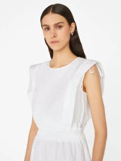 Cinched Shoulder Midi Dress -- Blanc -Chic Attire Store LWWD0746 BLANC FRSU23EC II WOMENS DAY 02 0316HR