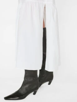 Cinched Shoulder Midi Dress -- Blanc -Chic Attire Store LWWD0746 BLANC FRSU23EC II WOMENS DAY 02 0320HR