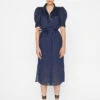 Gillian Midi Dress -- Navy -Chic Attire Store LWWD0751 NAVY FRSP23EC II WOMENS DAY 02 0015HR