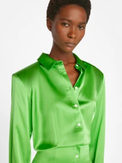 Strong Shoulder Mini Dress -- Bright Peridot -Chic Attire Store LWWD2708 BRIGHT PERIDOT FRSU23EC WOMENS DAY 04 0581HR
