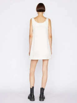 Micro Flare Denim Dress -- Ecru -Chic Attire Store MFDDR728 ECRU 0358 1