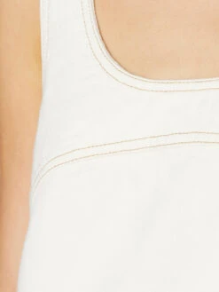 Micro Flare Denim Dress -- Ecru -Chic Attire Store MFDDR728 ECRU 0367 1