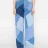 Patchwork Le High 'N' Tight Wide Leg -- Blue Compilation -Chic Attire Store PHNTWL727 BLUE COMPILATION FRSU23EC II WOMENS DAY 01 0627HR