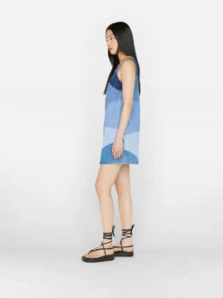Patchwork Micro Flare Denim Dress -- Blue Compilation 12 Patchwork Micro Flare Denim Dress -- Blue Compilation -Chic Attire Store PMFDDR727 BLUE COMPILATION FRSU23EC II WOMENS DAY 01 0149HR
