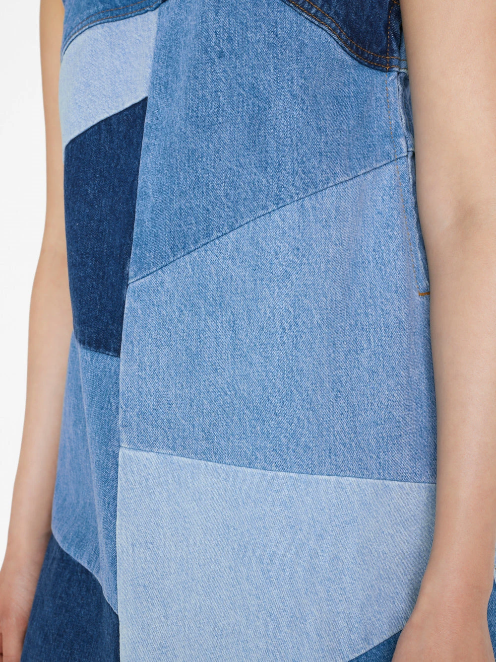 Patchwork Micro Flare Denim Dress -- Blue Compilation 5 Patchwork Micro Flare Denim Dress -- Blue Compilation - Image 3