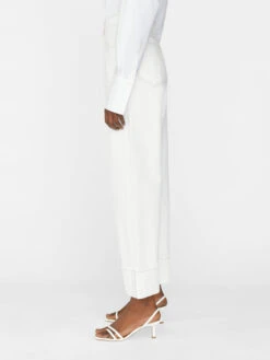 Rolled High Rise Wide Leg -- Ecru -Chic Attire Store RHRWL728 ECRU FRSP23EC WOMENS DAY 01 0012HR