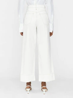 Rolled High Rise Wide Leg -- Ecru -Chic Attire Store RHRWL728 ECRU FRSP23EC WOMENS DAY 01 0015HR