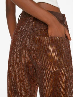 Crystal Slouchy Straight Leg Jean -- Chocolate Brown 16 Crystal Slouchy Straight Leg Jean -- Chocolate Brown -Chic Attire Store SSSTL728 CHOCOLATE BROWN FRSU23EC WOMENS DAY 05 0924HR