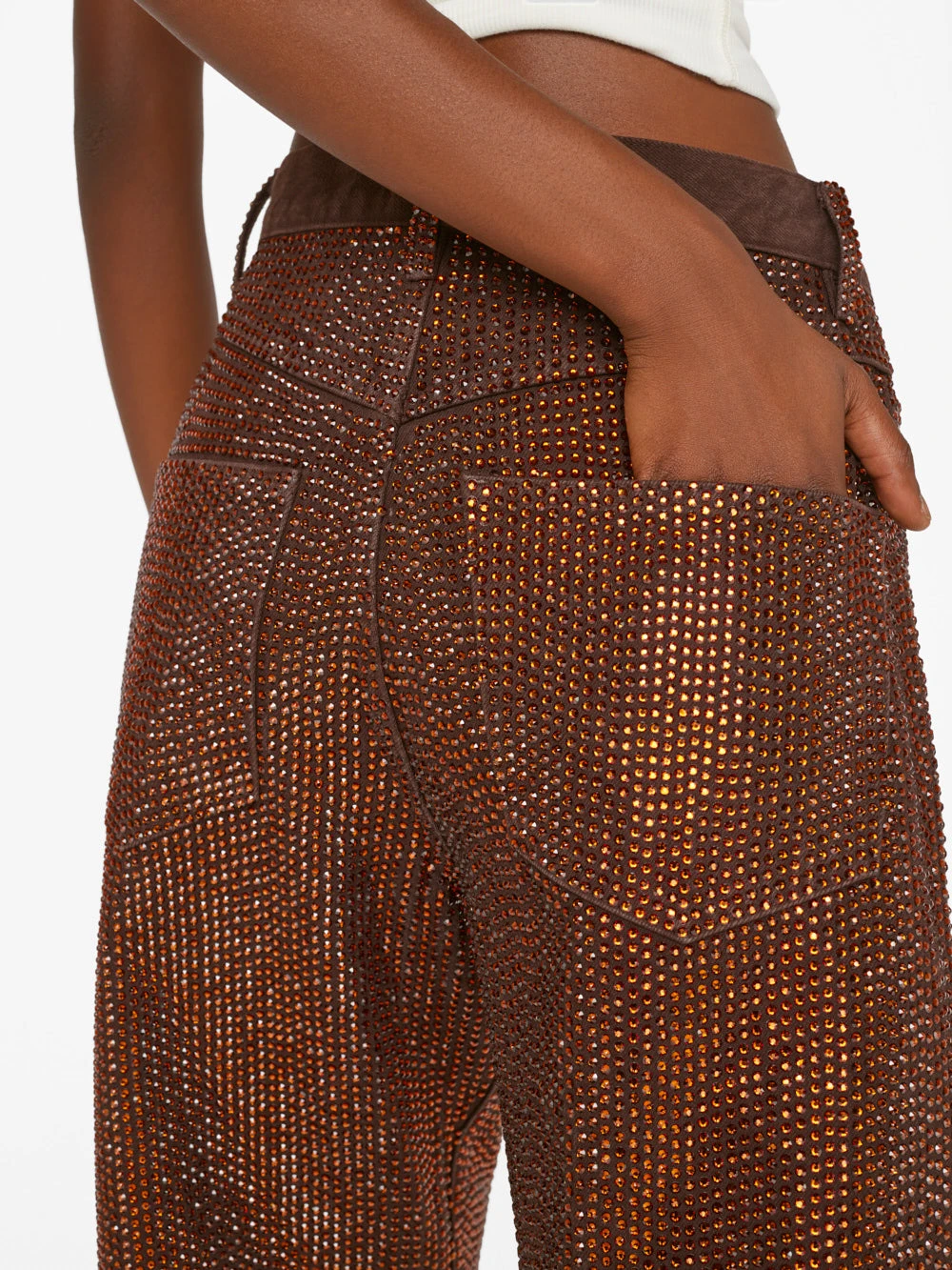 Crystal Slouchy Straight Leg Jean -- Chocolate Brown 7 Crystal Slouchy Straight Leg Jean -- Chocolate Brown - Image 5