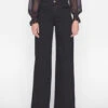 Tailored Wide Leg -- Film Noir -Chic Attire Store TWL142 FILM NOIR 0870