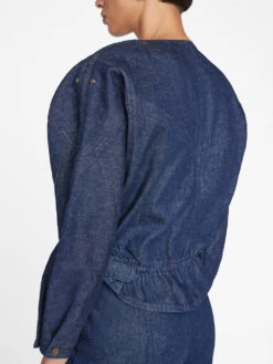 Slouchy Zip Up Jacket -- Rinse -Chic Attire Store WF23DJA005 RINSE 1299