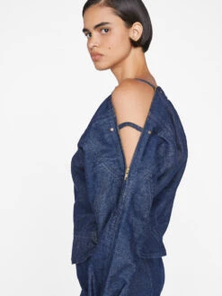 Slouchy Zip Up Jacket -- Rinse -Chic Attire Store WF23DJA005 RINSE 1305