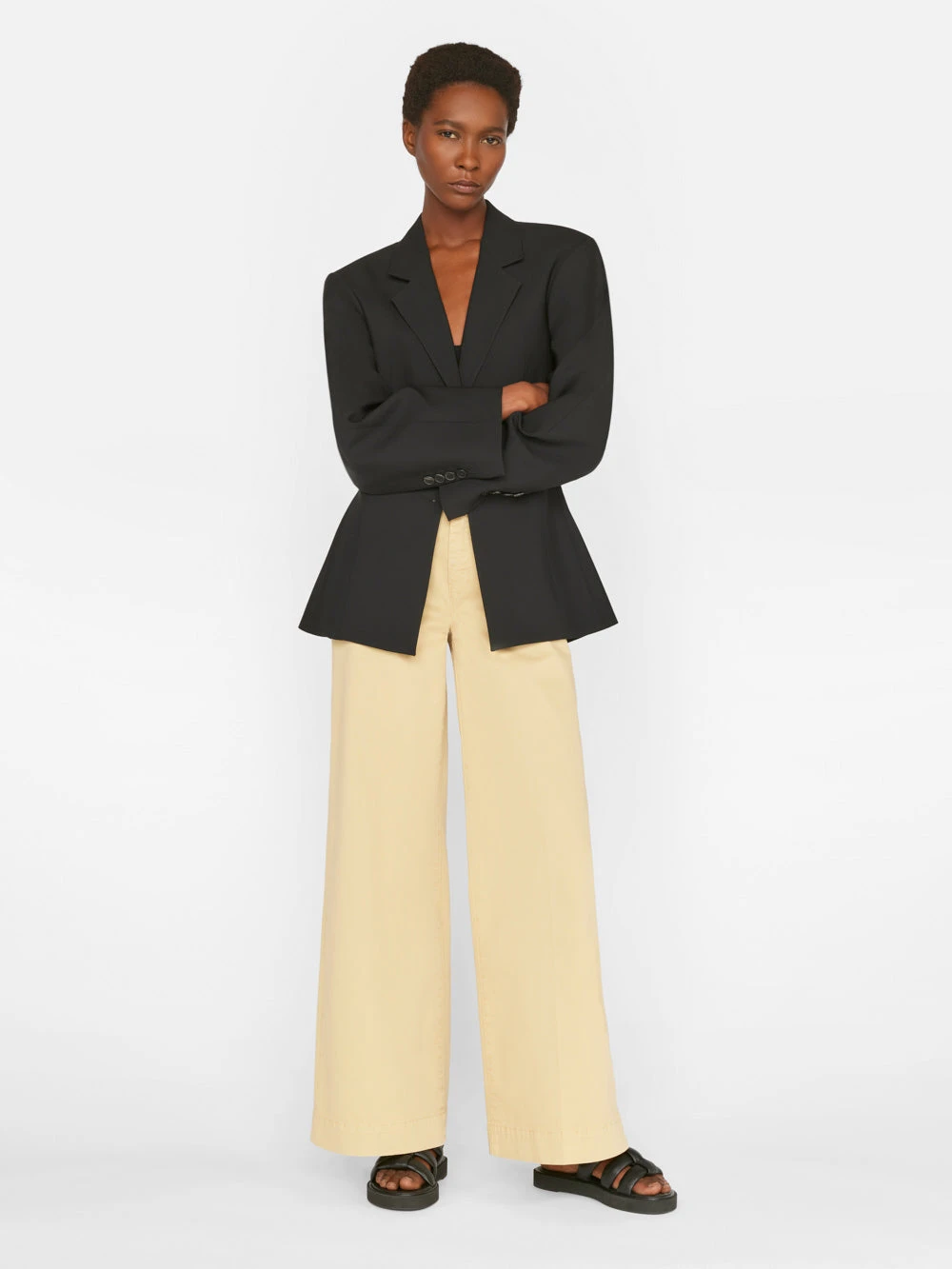 Wide Leg Tomboy Trouser -- Washed Tan 4 Wide Leg Tomboy Trouser -- Washed Tan - Image 2